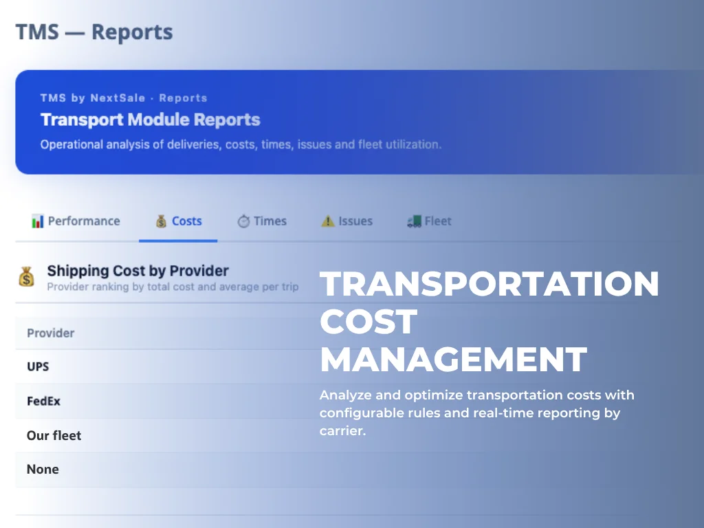 Reportes y análisis de costos de transporte